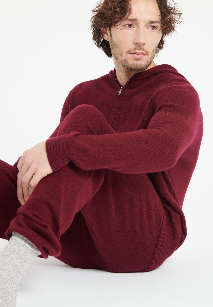 Pantalon cachemire rouge bordeaux homme - LUKE 7-3