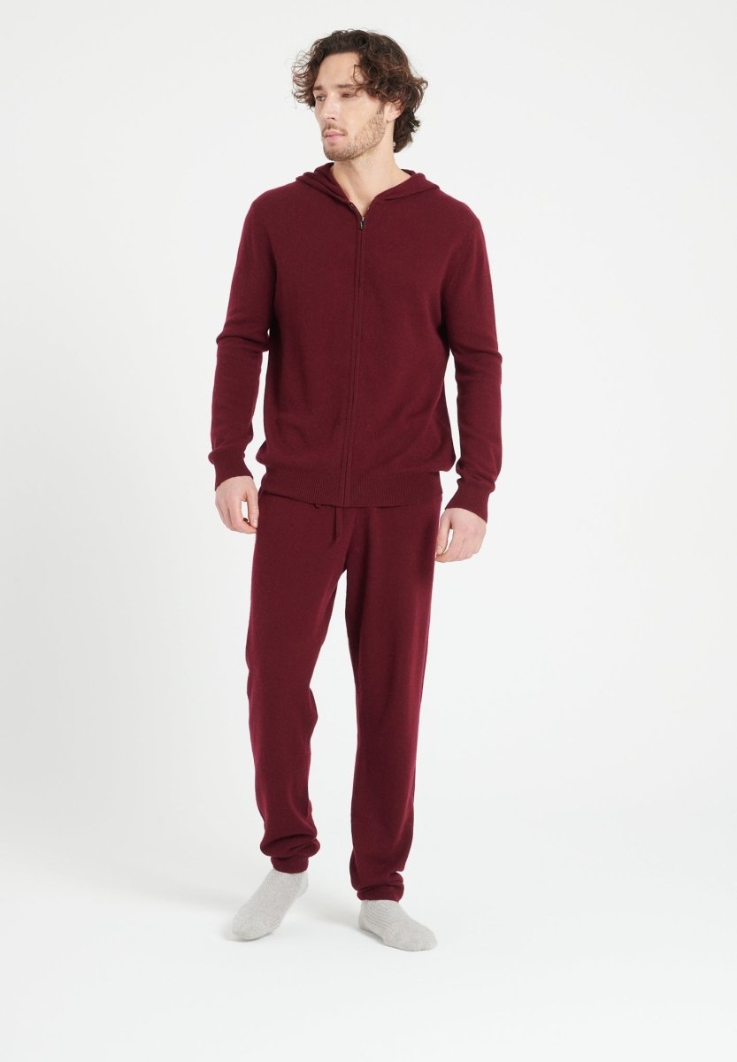 Pantalon cachemire rouge bordeaux homme - LUKE 7-1